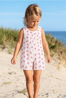 NWT India Amory Toddler Pink Floral Short Romper, Sz 24mon, $105 C9